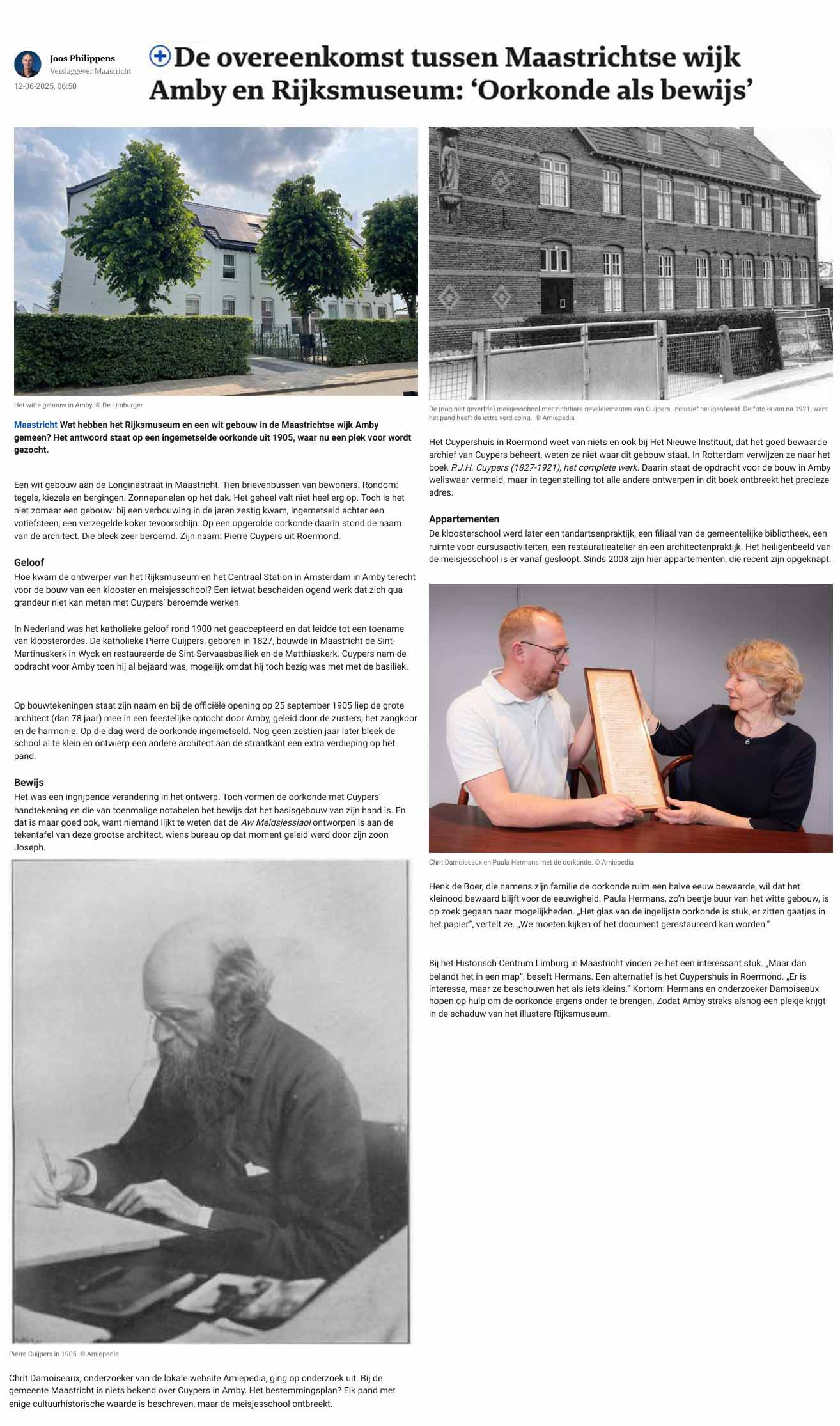 Artikel uit Dagblad de Limburger van 12 juni 2025